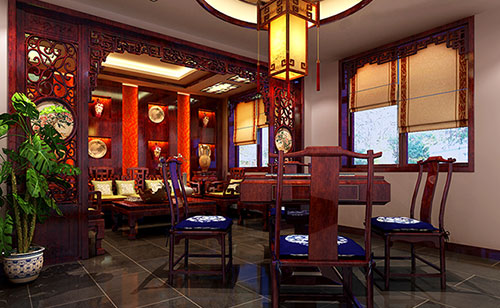 郸城古典中式风格茶楼包间设计装修效果图