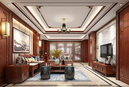 郸城小清新格调的现代简约别墅中式设计装修效果图